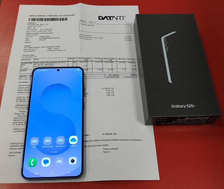 Samsung Galaxy S25+ 12GB/256GB záruka Datart  3/2027 použitý - stav A 