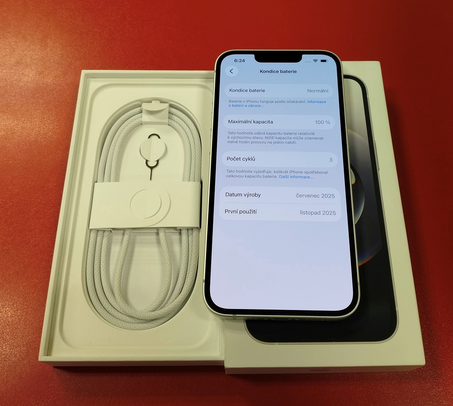 Apple iPhone 16e 128GB odzkoušený - 100% stav záruka 11/2026