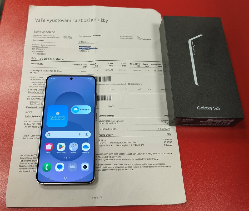 Samsung Galaxy S25 12GB/128GB záruka Vodafone 22 měsíců rozbalený