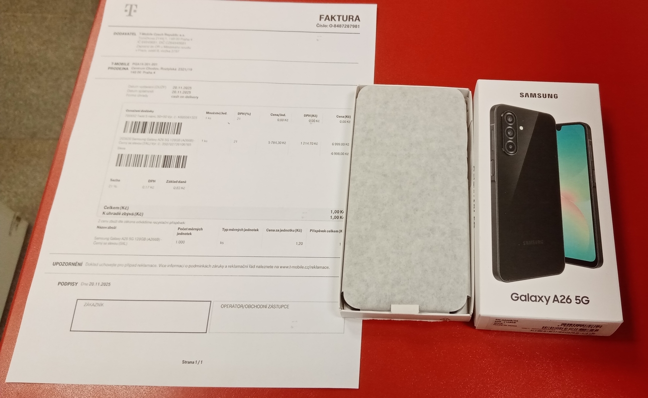 Samsung Galaxy A26 5G 8GB/128GB záruka T-mobile 23 měsíců  rozbalený