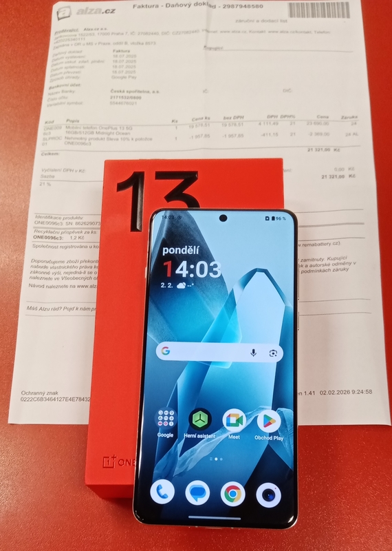 OnePlus 13 16GB/512GB záruka 7/2027 ALZA použitý