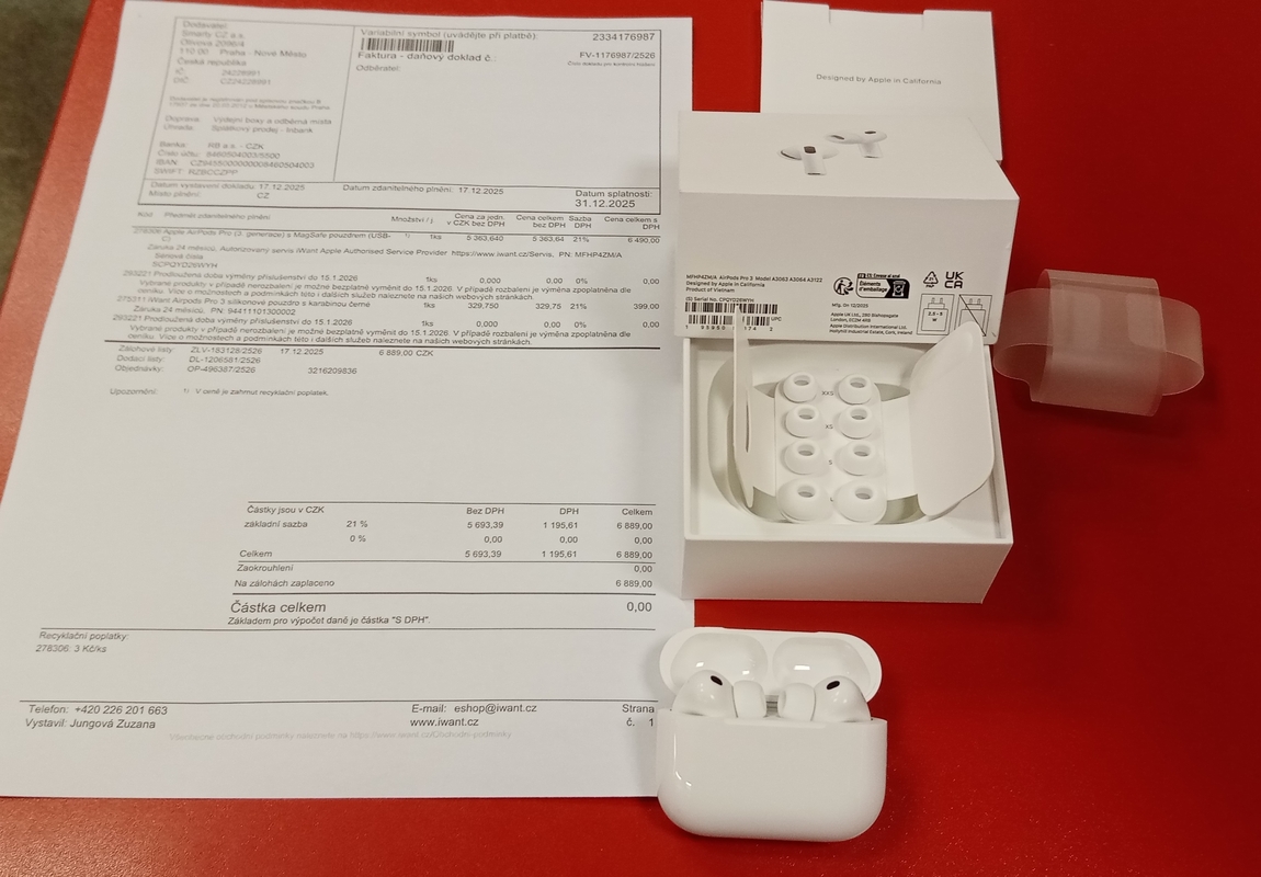 Apple AirPods Pro 3 záruka 22 měs. Smarty použité 